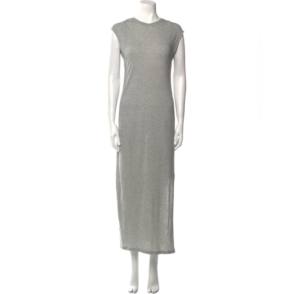 Frame crew neck long grey maxi dress with slit size XXS